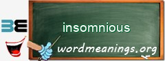 WordMeaning blackboard for insomnious